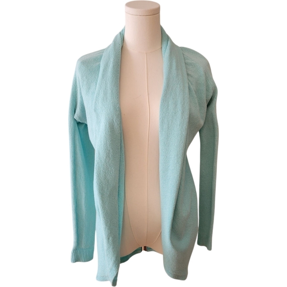 Lilly Pulitzer Aqua Cotton Fleece Open Cardigan Sweater Size XS